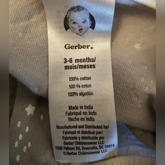 6/$20 Gerber Elephant Print Onesies Size 3-6 Months Lot Of 2 - Picture 9 of 15